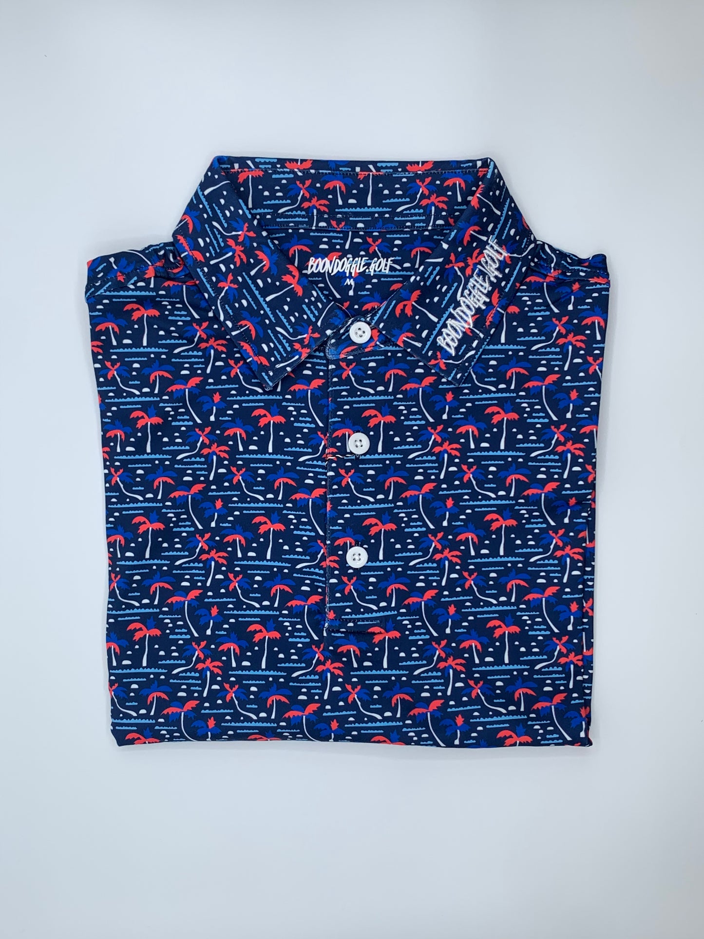 Red Palm Trees Golf Shirt