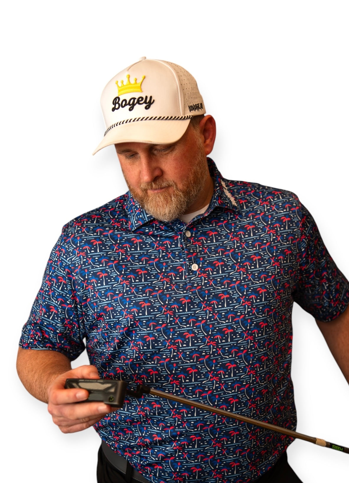 Red Palm Trees Golf Shirt